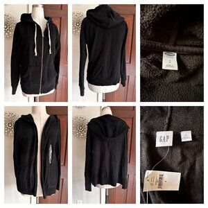 2 GAP outerwear deals! NWT black hooded open cardigan and full zip hoodie SMALL